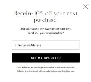 Saks Fifth Avenue-coupons