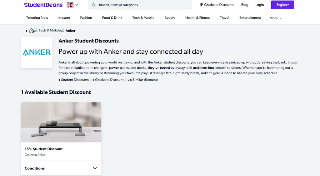 Anker studentenkorting