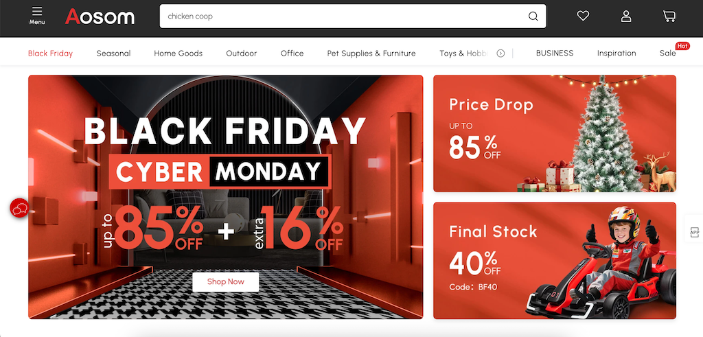 aosom Black Friday fiyatlar