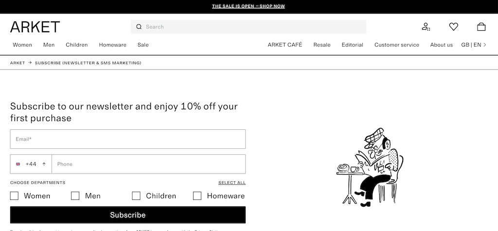 Rabais pour les nouveaux clients d'Arket