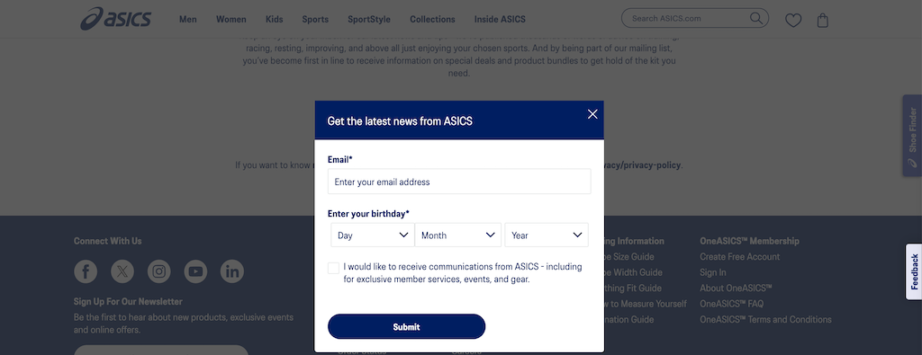 Asics NewCustomerDiscount