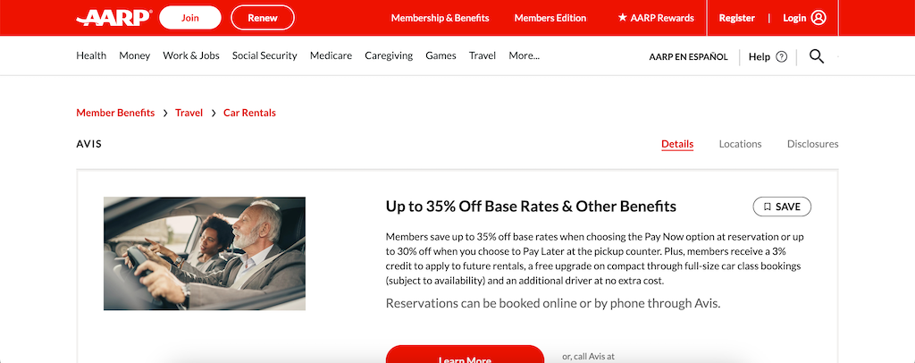 Avis AARPDiscount