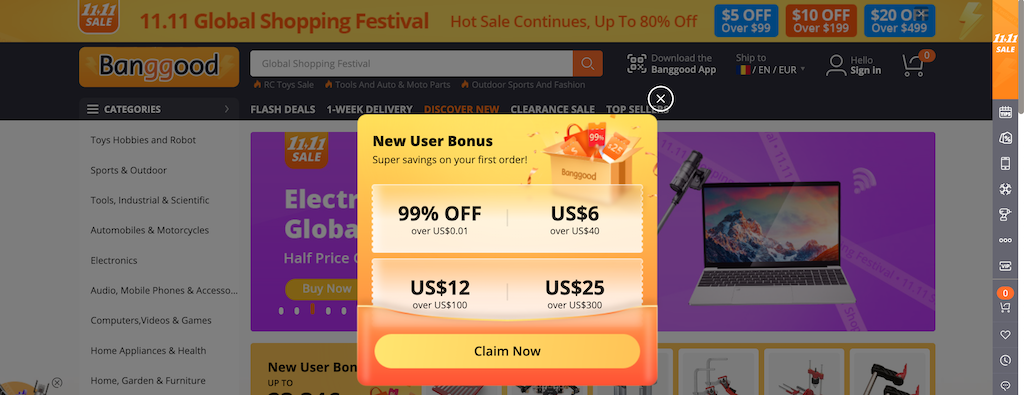 Banggood NewCustomerDiscount