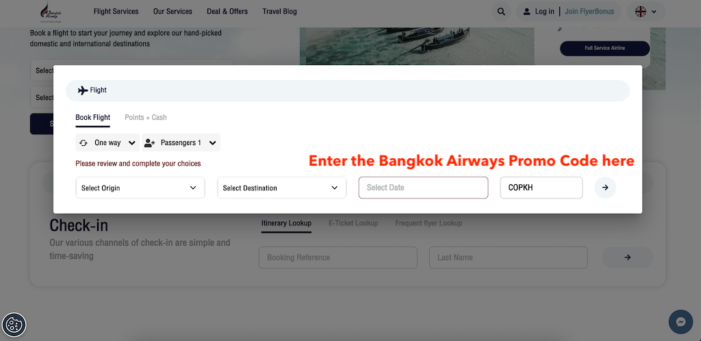 How to Use a Promo Code on Bangkok Airways