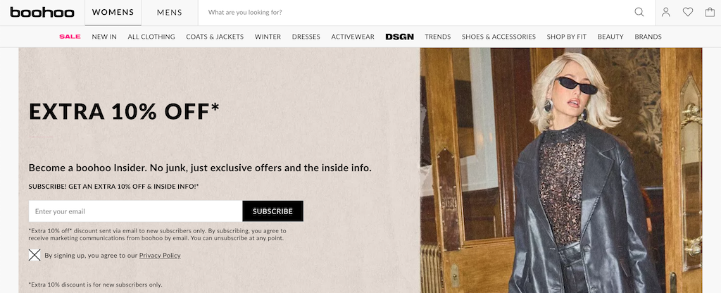 Descuento para nuevos clientes de Boohoo