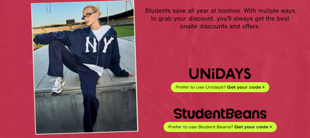 Descuento para estudiantes de Boohoo