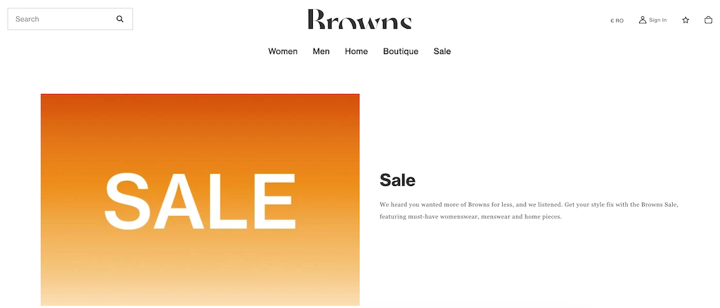 BrownsFashion Liquidação
