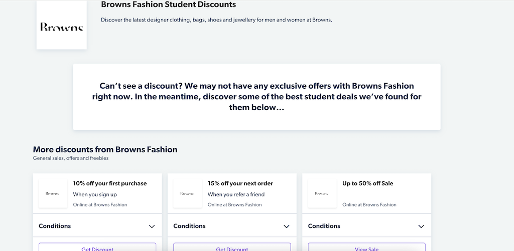 BrownsFashion StudentDesconto