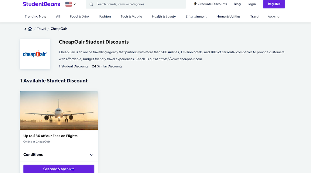 CheapOair StudentDiscount