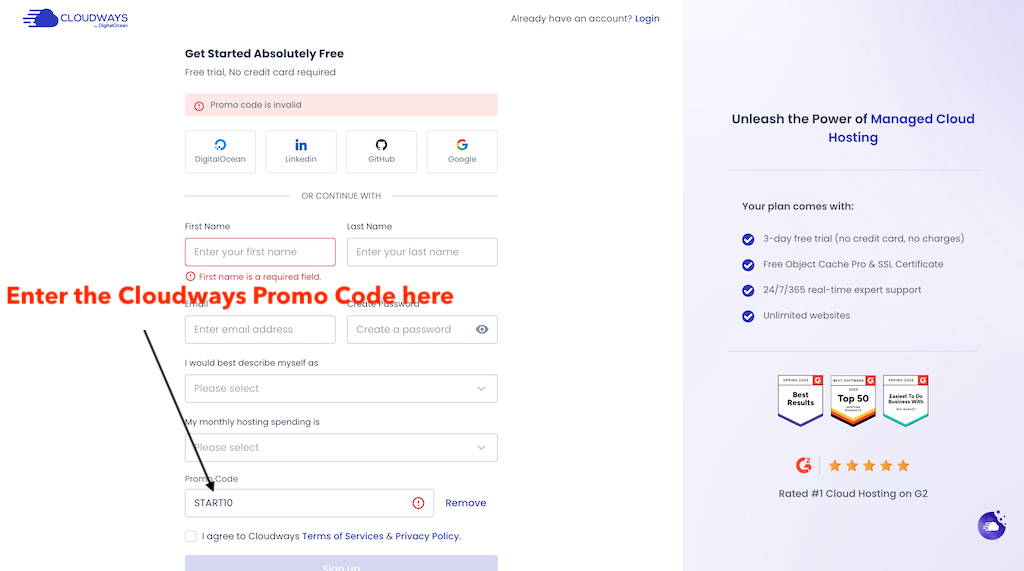How To Add a Cloudways Promo Code