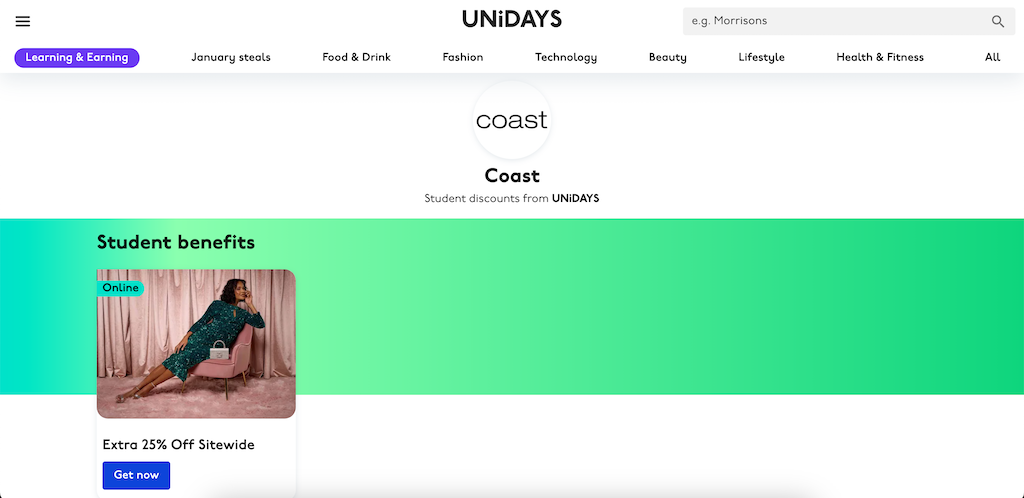 CoastFashioni üliõpilaste allahindlus