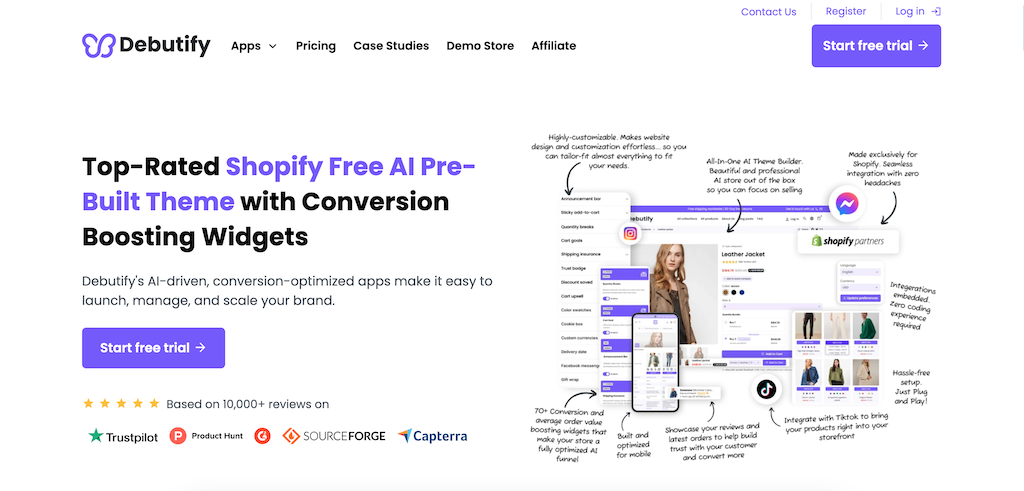 Бесплатная пробная версия Debutify