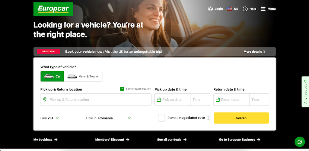 Магазин Europcar