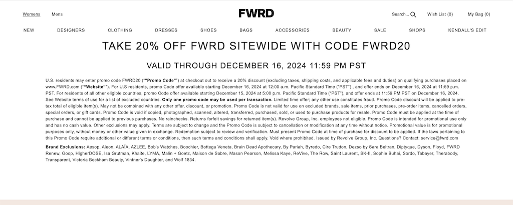 FWRD kupongikood