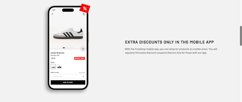 Footshop app discount