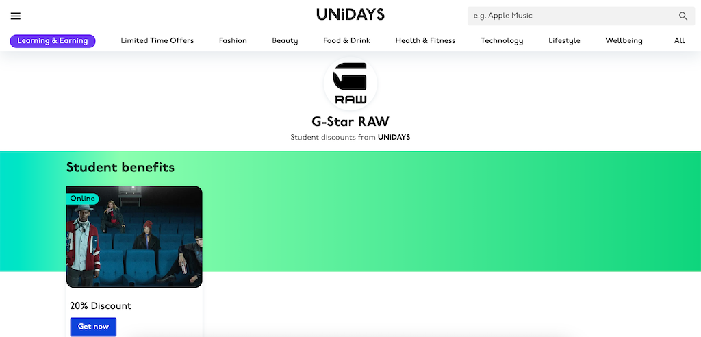 Φοιτητική Έκπτωση GStar