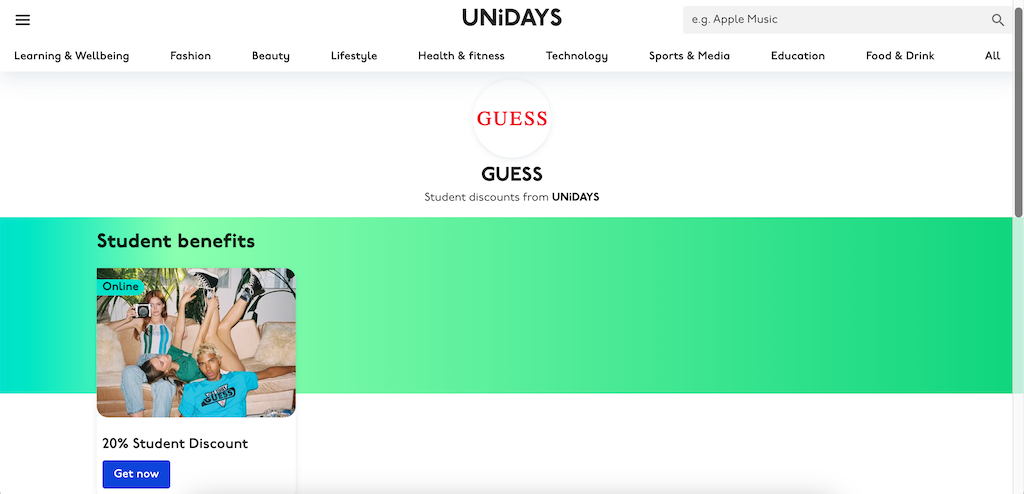 Guess StudentDiscount