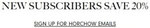 Código de cupom HORCHOW