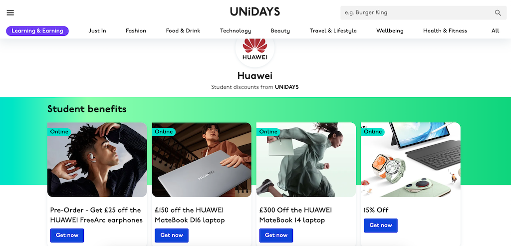 Huawei studentu atlaide