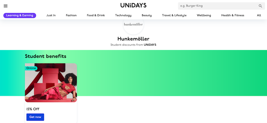 Hunkemoller Diákkedvezmény