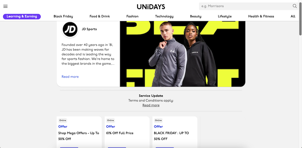 JDSports Diákkedvezmény