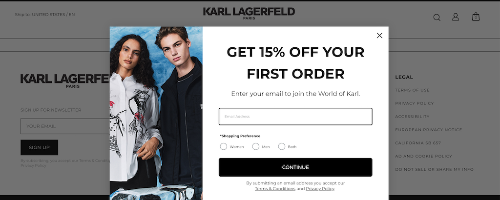 KarlLagerfeld NewCustomerDiscount