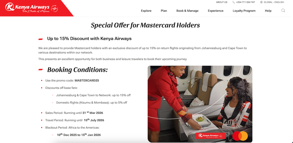 Kenya Airways Mastercard coupon
