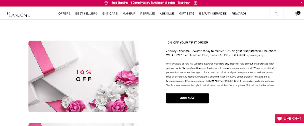 Lancome FirstOrderDiscount