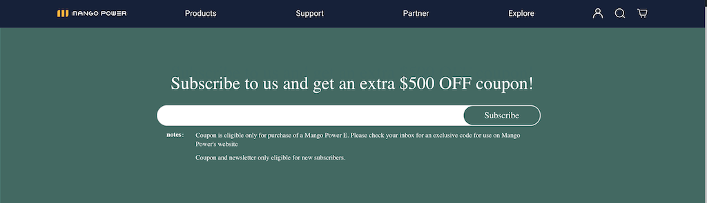 MangoPower NewCustomerDiscount