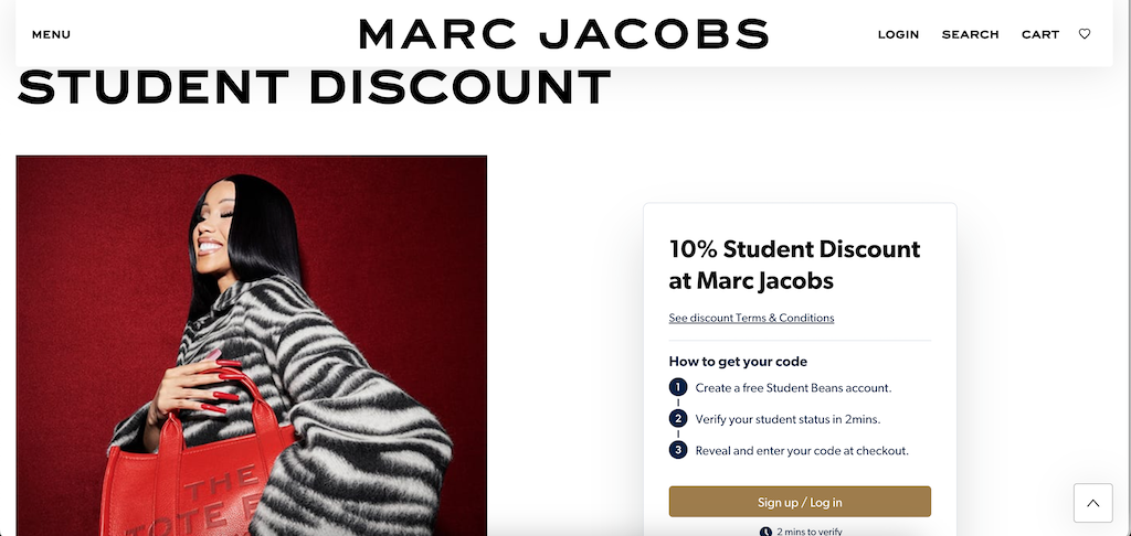 Diskon Pelajar MarcJacobs