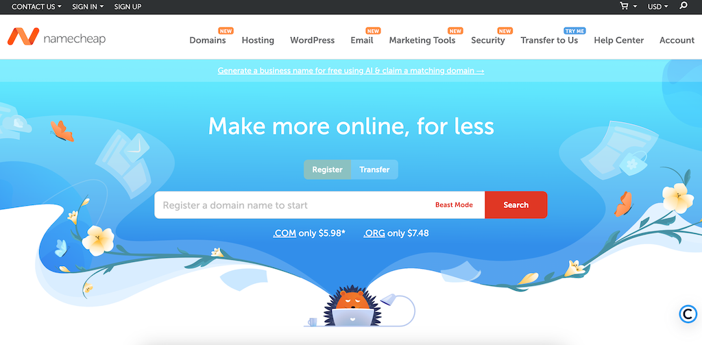Trgovina Namecheap