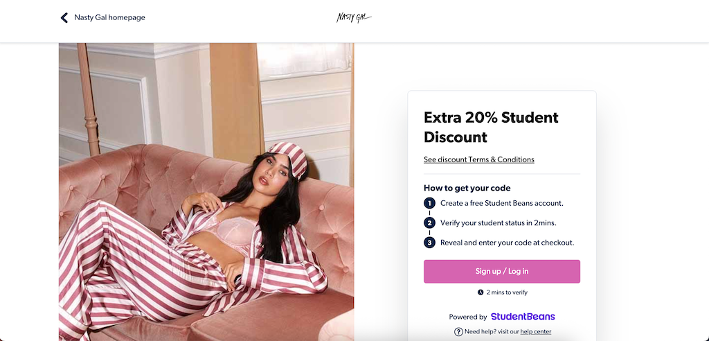 Desconto para estudantes da Nasty Gal