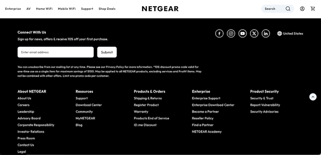Netgear newsletter discount
