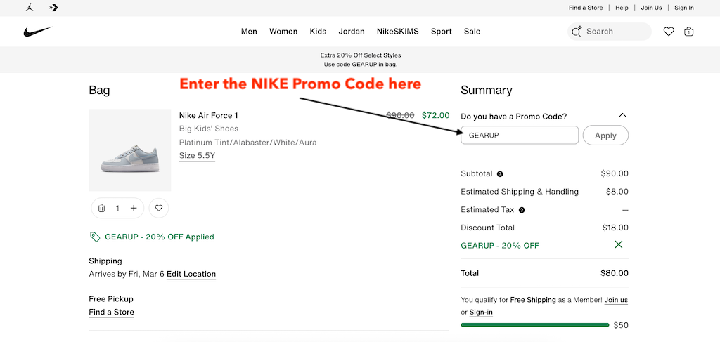 snkrs coupon code