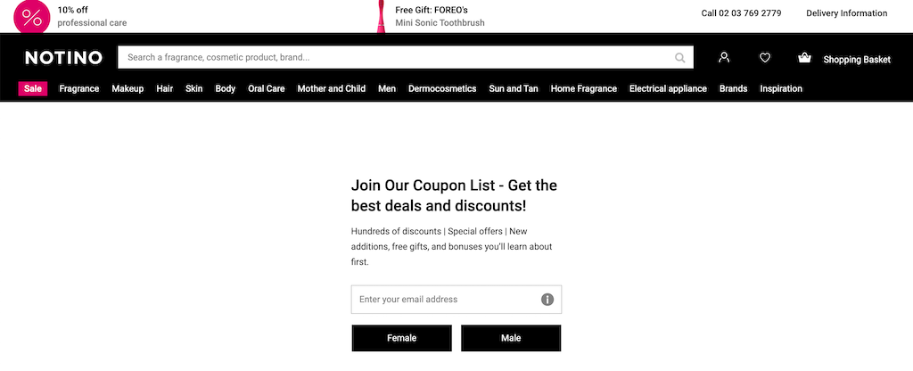 Notino NewsletterSconto