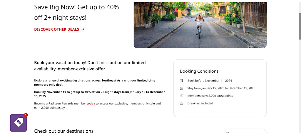 Radisson promo offer