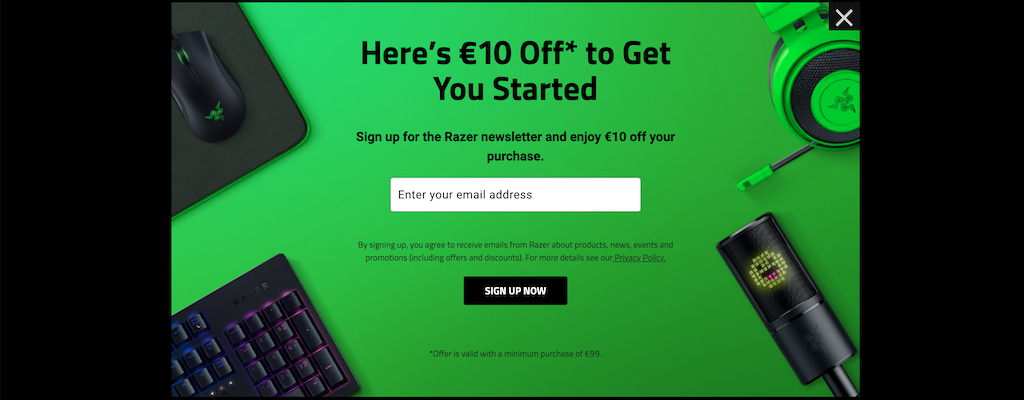 Razer ניוזלטר הנחה
