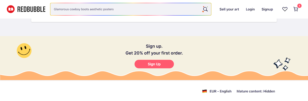 Diskon Pelanggan Baru Redbubble