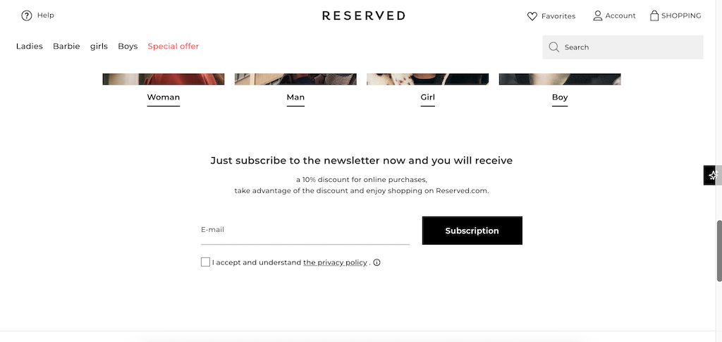 ส่วนลดสำหรับการสั่งซื้อครั้งแรกที่สงวนไว้