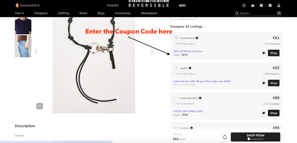 How to use a Reversible Coupon Code