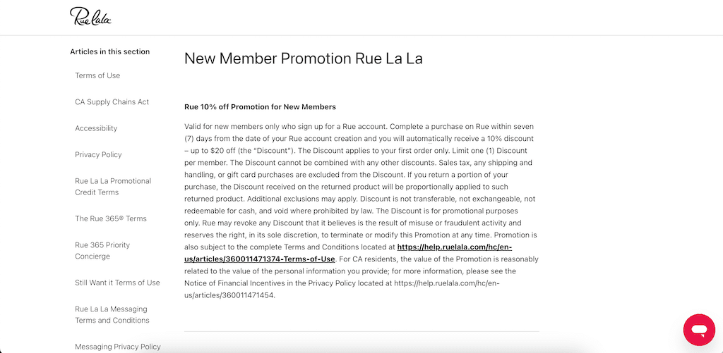 Rue la la first order discount