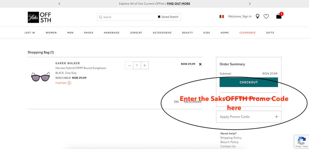 How to Add a SaksOFF5TH Promo Code