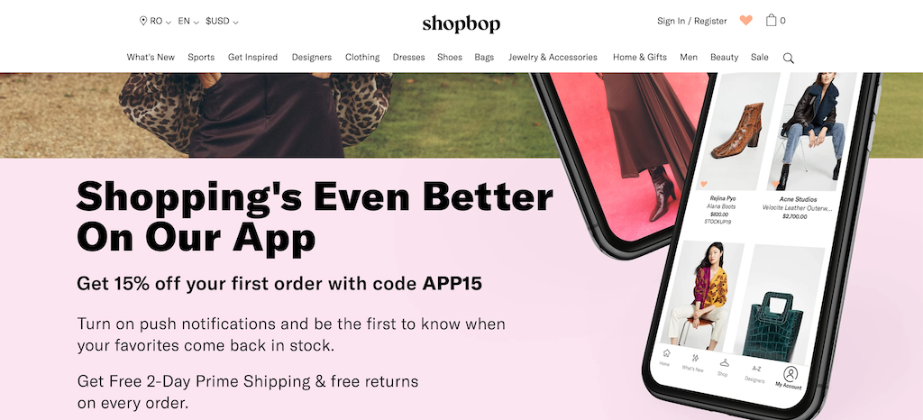 Shopbop AppDiscount