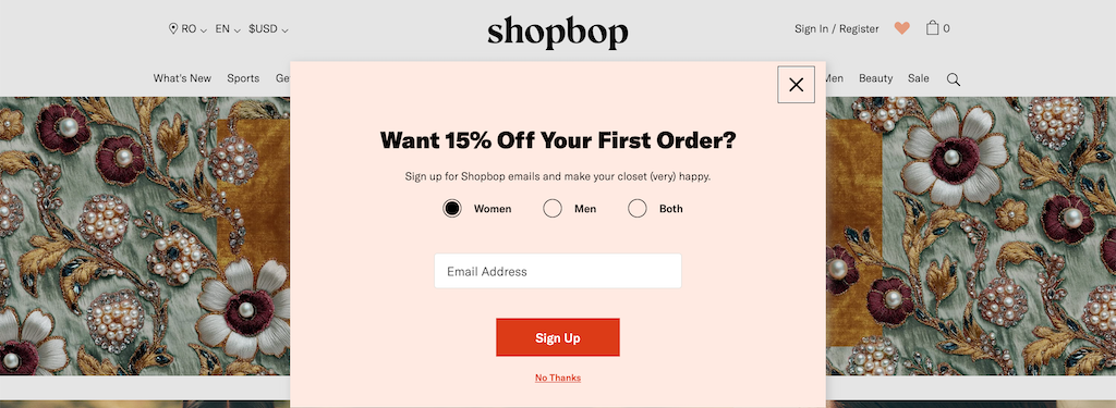 Shopbop NewCustomerDiscount
