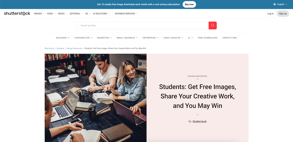 Shutterstock studierabat