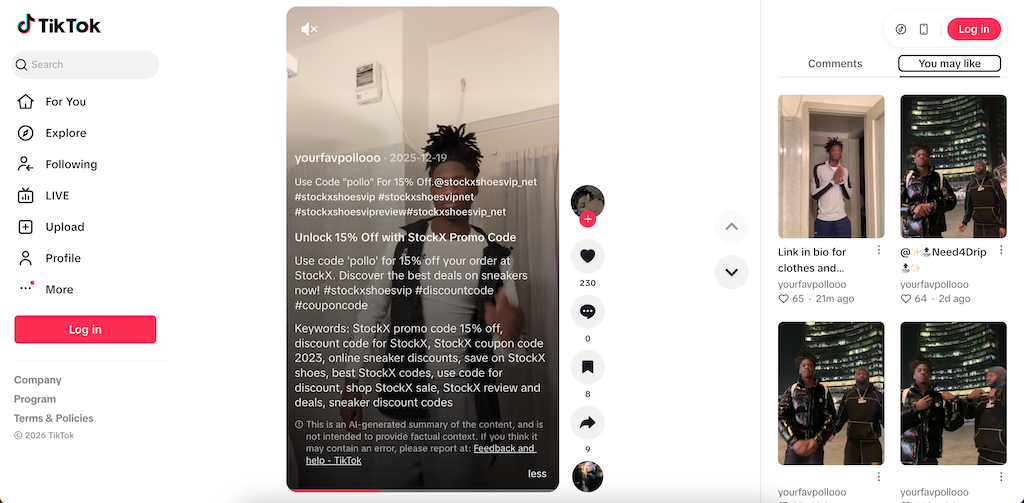StockX TikTok rabatkode