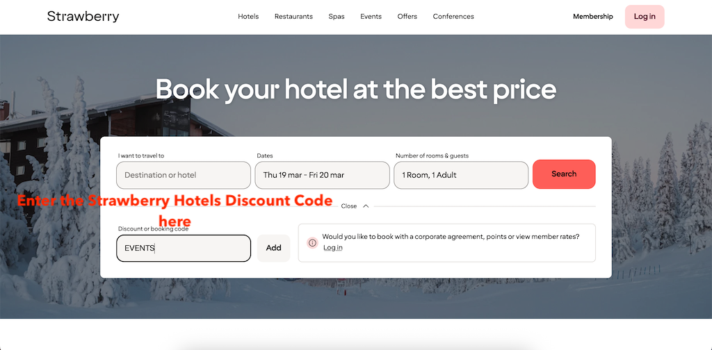 How To Add a Strawberry Hotels Discount Code
