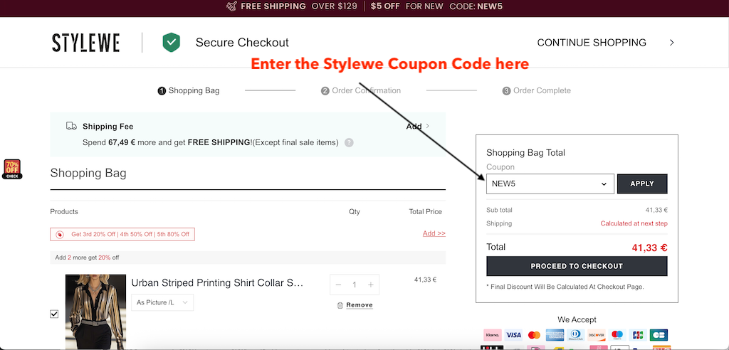 How To Add a Stylewe Coupon Code