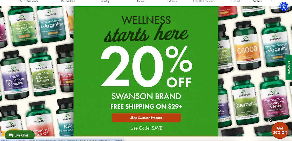 Cupón de vitaminas Swanson