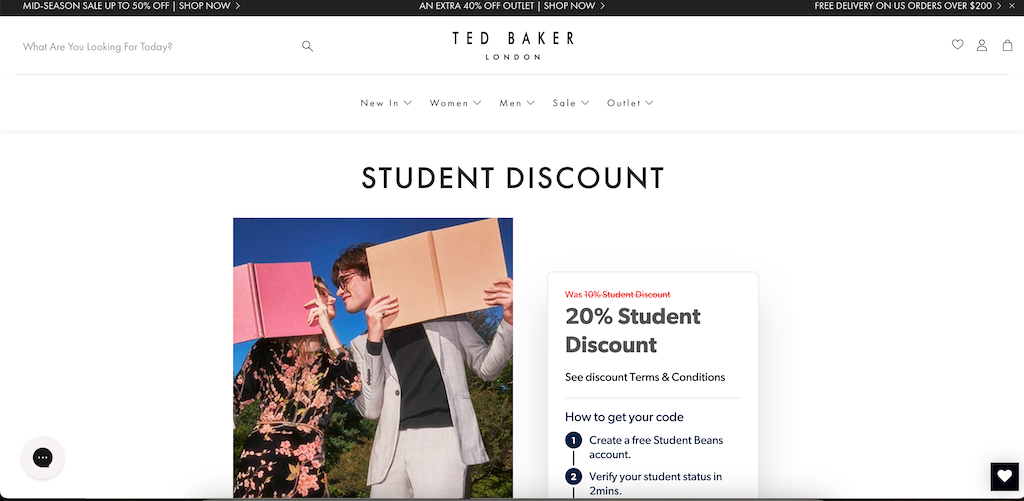 Ted Baker student discount